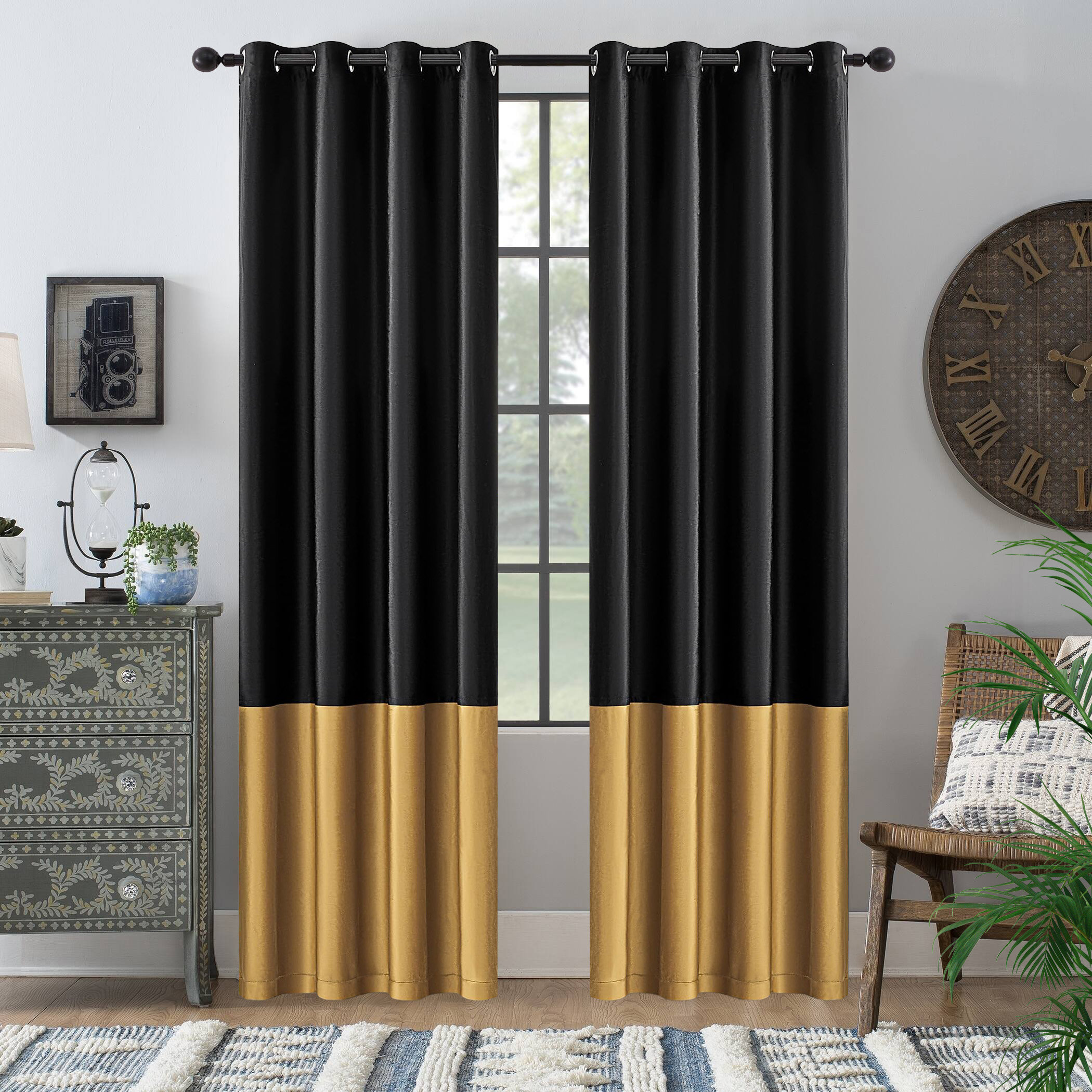 Everly Quinn 100% Full Blackout Velvet Curtains,2 Panels | Wayfair